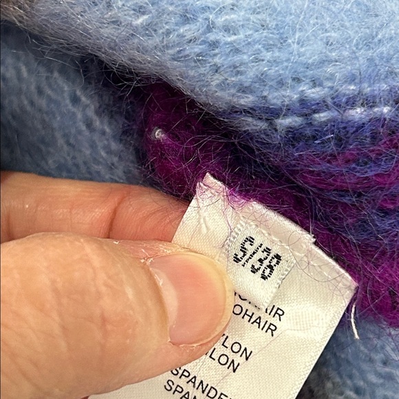 NWT ANTIK BATIK Moya Belted Brushed Intarsia Mohair-Blend Cardigan in Purple - S - Picture 13 of 13
